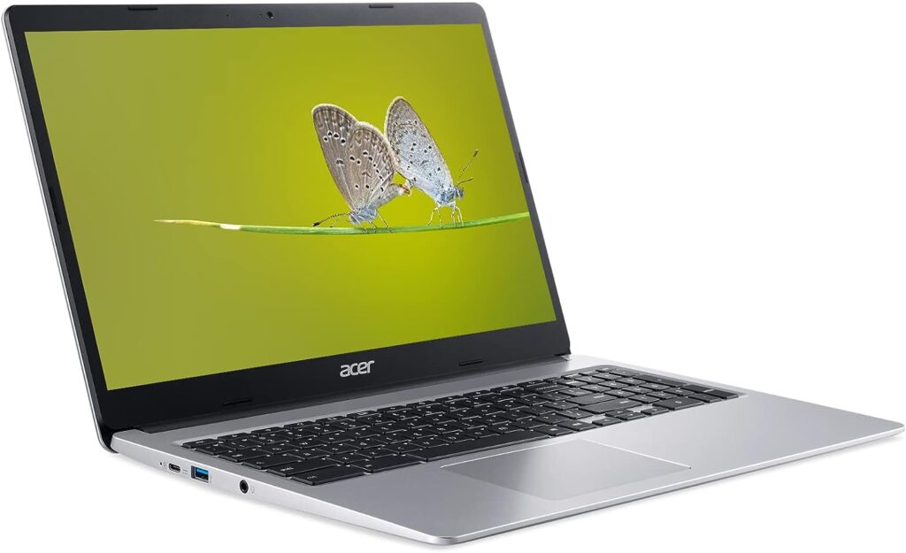 acer 2023 15 HD Premium Chromebook, Intel Celeron N Processor 2.78GHz Turbo Speed, 4GB Ram, 64GB SSD, Ultra-Fast WiFi Up to 1700 Mbps, Full Size Keyboard, Chrome OS, Arctic Silver Color-(Renewed)