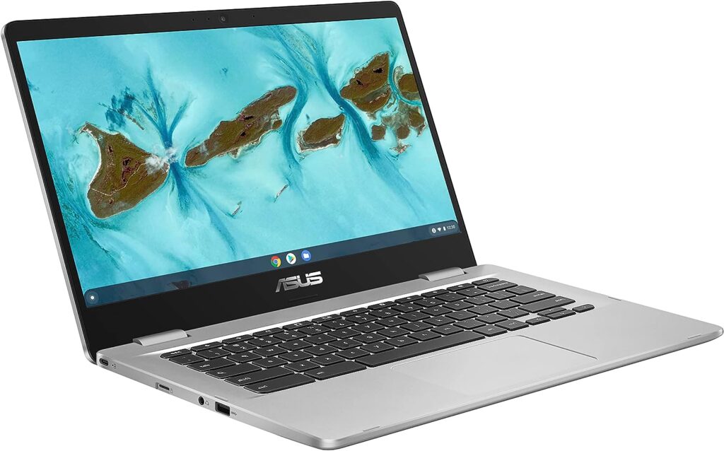 ASUS C424MA-AS48F Chromebook C424, 14.0 180 Degree FHD NanoEdge Display, Intel Dual Core Celeron Processor, 4GB LPDDR4 RAM, 128GB Storage, Silver Color, C424MA-AS48F