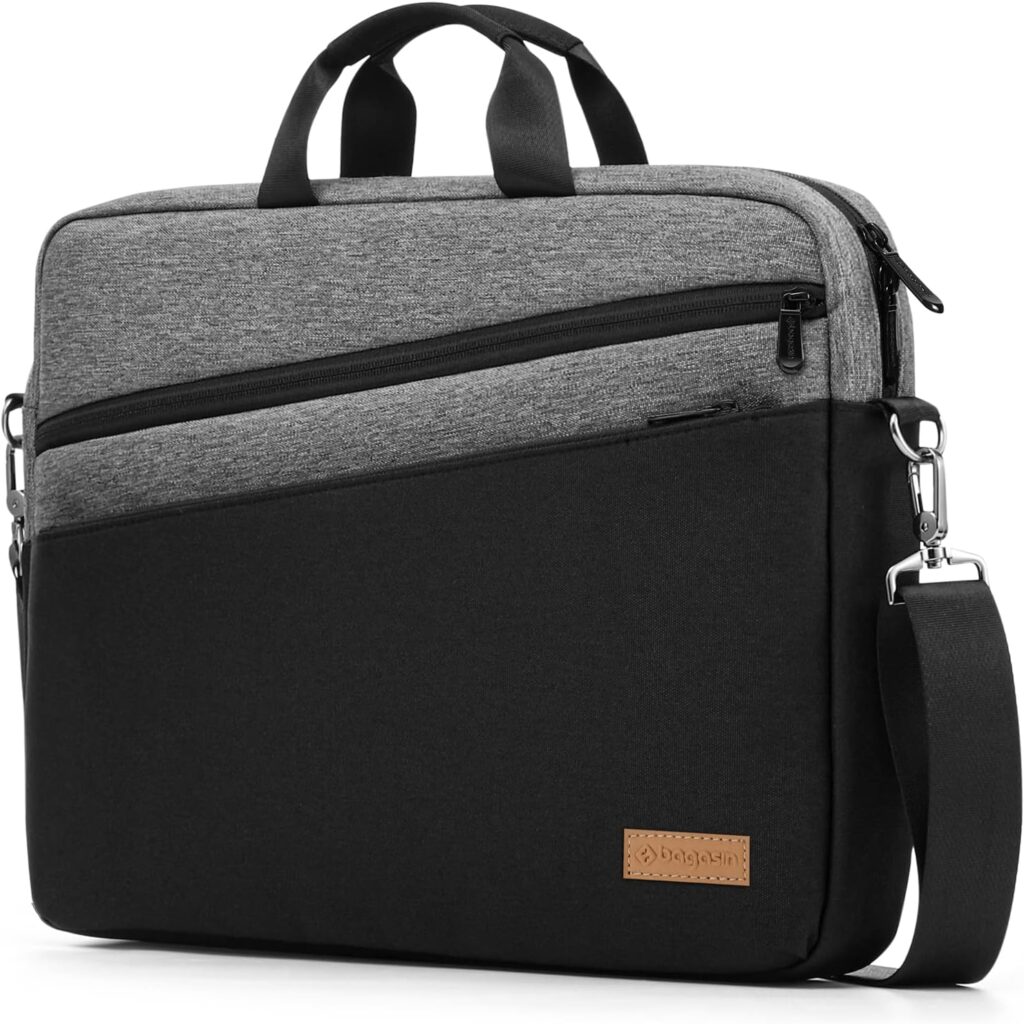 bagasin 15 15.6 16 inch Laptop Computer PC Shoulder Bag Carrying Case, Water-Repellent Fabric Briefcase, Lightweight Toploader, Business Casual or School