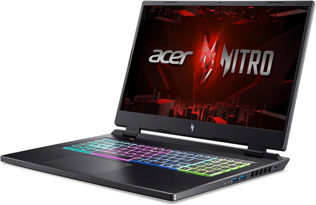 Acer Nitro 17 Gaming Laptop | AMD Ryzen 7 7840HS Octa-Core CPU | NVIDIA GeForce RTX 4050 Laptop GPU | 17.3 FHD 165Hz IPS Display | 16GB DDR5 | 1TB Gen 4 SSD | Wi-Fi 6E | RGB Backlit KB | AN17-41-R6L9