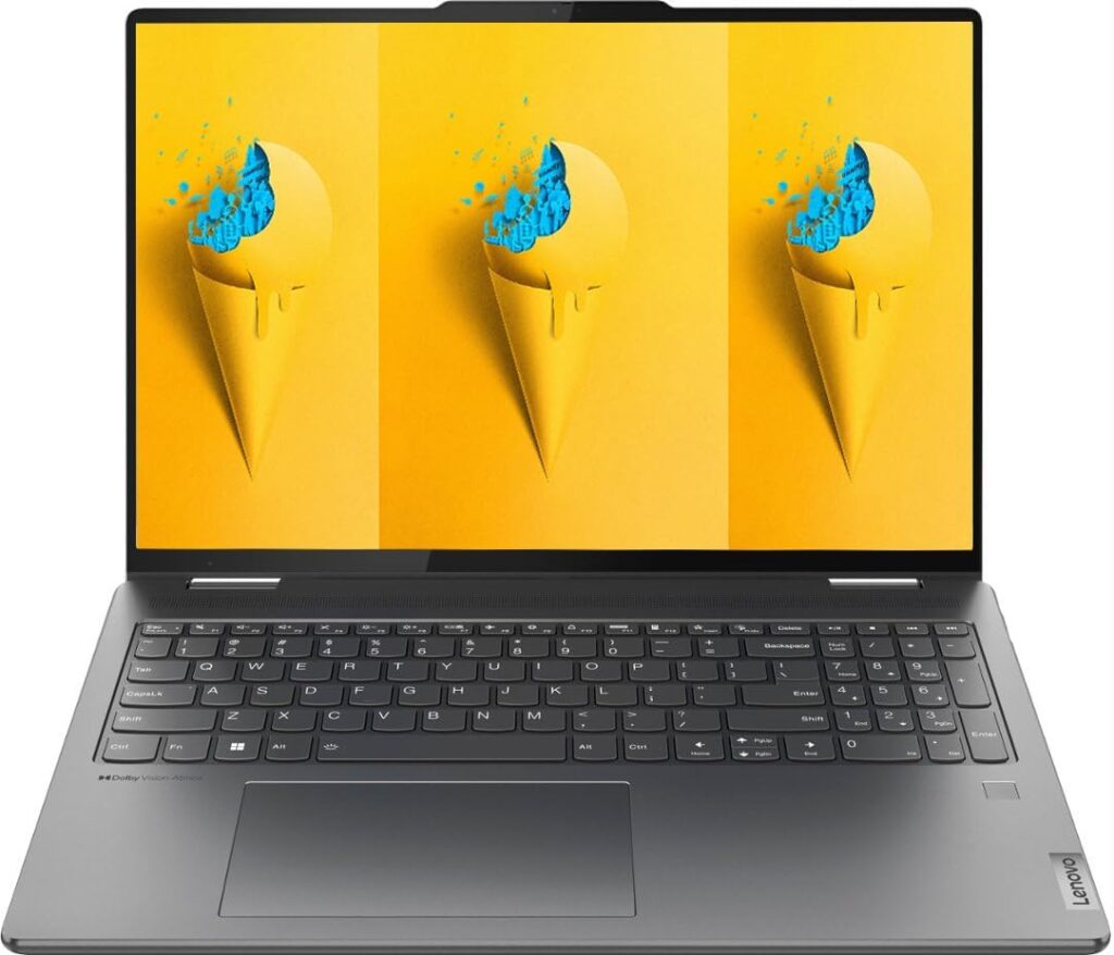 Lenovo Yoga 7i 2-in-1 Laptop, 16 WUXGA (1920 x 1200) Touch Screen, Intel Iris Xe Graphics, Intel Core i5-1335U, 8GB RAM, 512GB PCIe SSD, Backlit, Windows 11 Home, Storm Grey, with 5ave Stylus Pen